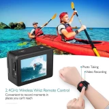 AUSEK Q60TR WIFI 4K WIFI 60Fps Ultra HD Waterproof Sports Action Camera - COMBO PACK (2 Battery, Charger, Microphone, Remote)