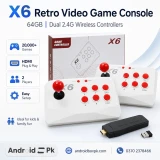 X6 Video Game Console with Double Arcade Joystick 64GB Built-in 20000+ Games