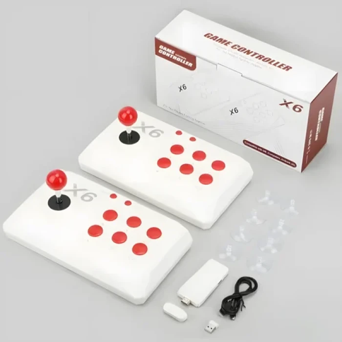 X6 Video Game Console with Double Arcade Joystick 64GB Built-in 20000+ Games
